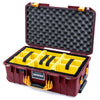 Pelican 1535 Air Case, Oxblood with Yellow Handles & Latches Yellow Padded Microfiber Dividers with Convoluted Lid Foam ColorCase 015350-0010-510-241