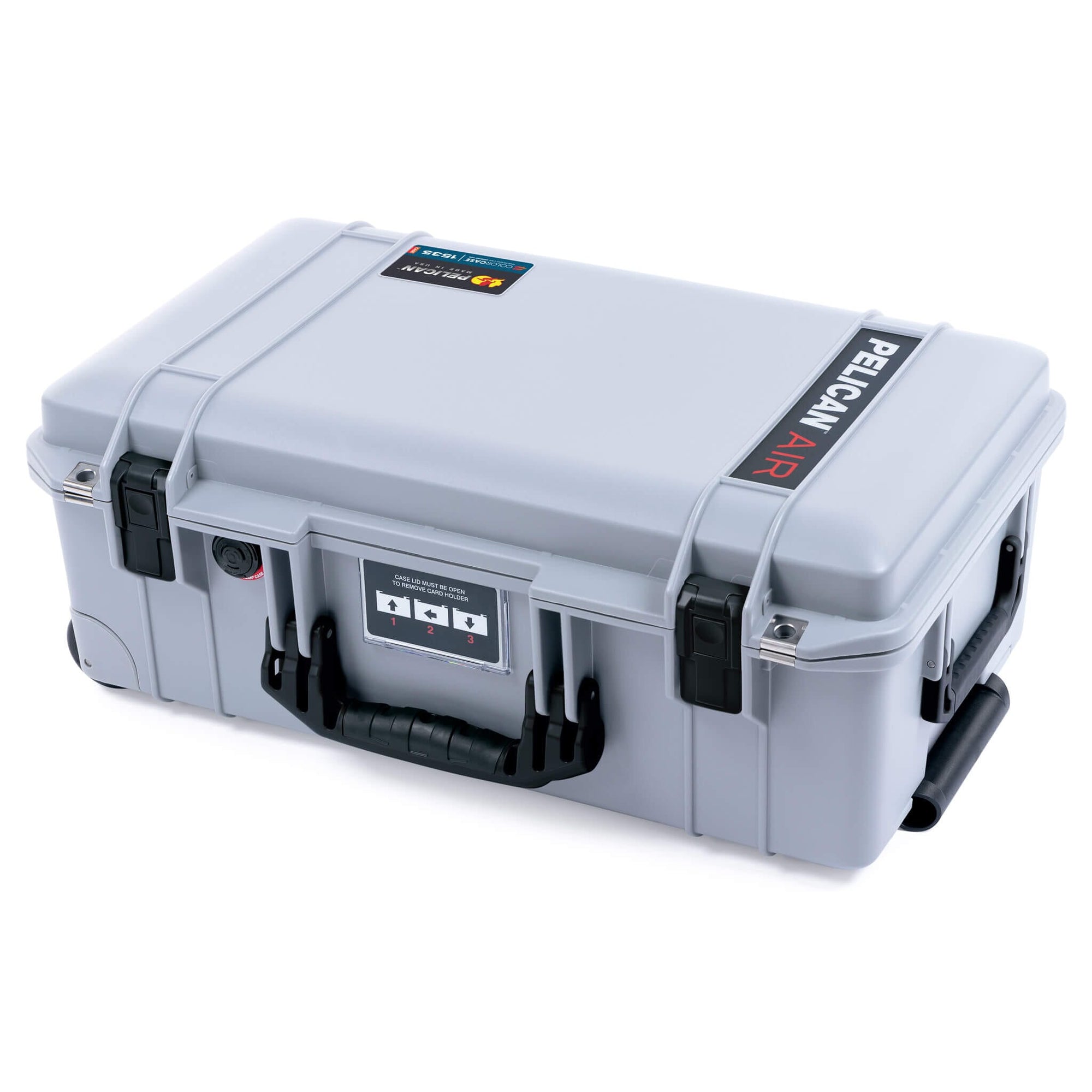 Pelican 1535 Air Case, Silver with Black Handles & Latches ColorCase 