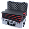 Pelican 1535 Air Case, Silver with Black Handles & Latches Custom Tool Kit (4 Foam Inserts with Convolute Lid Foam) ColorCase 015350-0060-180-111