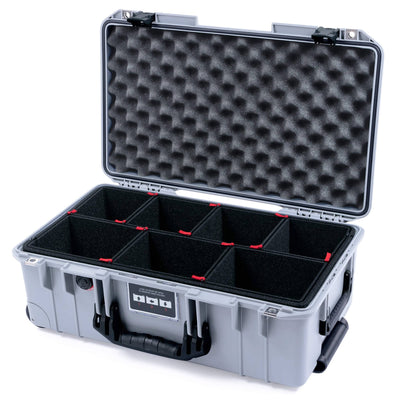 Pelican 1535 Air Case, Silver with Black Handles & Latches TrekPak Divider System with Convoluted Lid Foam ColorCase 015350-0020-180-111