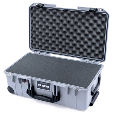 Pelican 1535 Air Case, Silver with Black Handles, Latches & Trolley Pick & Pluck Foam with Convoluted Lid Foam ColorCase 015350-0001-180-111-110