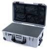 Pelican 1535 Air Case, Silver with Black Handles, Latches & Trolley Pick & Pluck Foam with Mesh Lid Organizer ColorCase 015350-0101-180-111-110