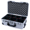 Pelican 1535 Air Case, Silver with Black Handles, Latches & Trolley TrekPak Divider System with Convoluted Lid Foam ColorCase 015350-0020-180-111-110