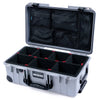 Pelican 1535 Air Case, Silver with Black Handles, Latches & Trolley TrekPak Divider System with Mesh Lid Organizer ColorCase 015350-0120-180-111-110