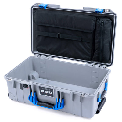 Pelican 1535 Air Case, Silver with Blue Handles & Latches Laptop Computer Lid Pouch Only ColorCase 015350-0200-180-121