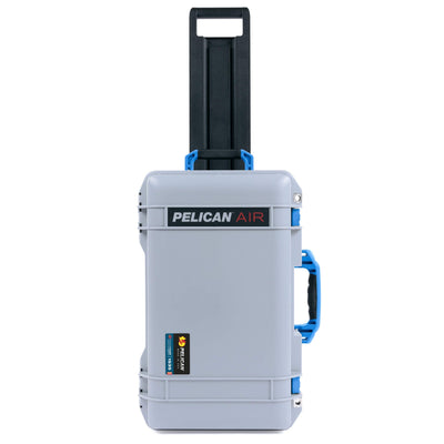 Pelican 1535 Air Case, Silver with Blue Handles & Latches ColorCase