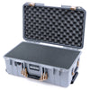 Pelican 1535 Air Case, Silver with Desert Tan Handles & Latches Pick & Pluck Foam with Convoluted Lid Foam ColorCase 015350-0001-180-311