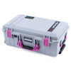 Pelican 1535 Air Case, Silver with Magenta Handles & Latches ColorCase