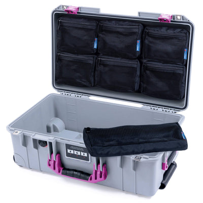 Pelican 1535 Air Case, Silver with Magenta Handles & Latches 7-Piece Removable Mesh Pouches Only ColorCase 015350-0700-180-401