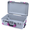 Pelican 1535 Air Case, Silver with Magenta Handles, Latches & Trolley