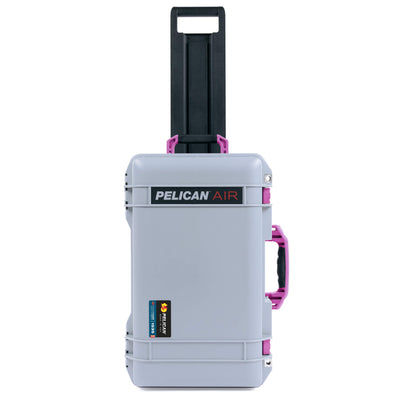 Pelican 1535 Air Case, Silver with Magenta Handles, Latches & Trolley