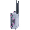 Pelican 1535 Air Case, Silver with Magenta Handles & Latches ColorCase