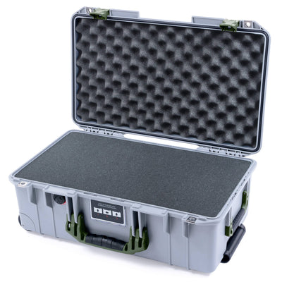 Pelican 1535 Air Case, Silver with OD Green Handles & Latches Pick & Pluck Foam with Convoluted Lid Foam ColorCase 015350-0001-180-131