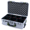 Pelican 1535 Air Case, Silver with OD Green Handles & Latches TrekPak Divider System with Convoluted Lid Foam ColorCase 015350-0020-180-131