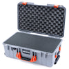 Pelican 1535 Air Case, Silver with Orange Handles & Latches Pick & Pluck Foam with Convoluted Lid Foam ColorCase 015350-0001-180-151