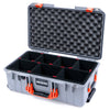 Pelican 1535 Air Case, Silver with Orange Handles & Latches TrekPak Divider System with Convoluted Lid Foam ColorCase 015350-0020-180-151