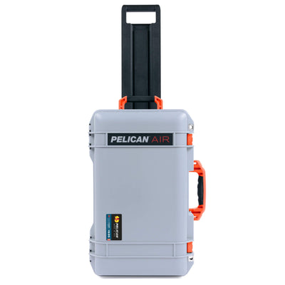 Pelican 1535 Air Case, Silver with Orange Handles, Latches & Trolley ColorCase