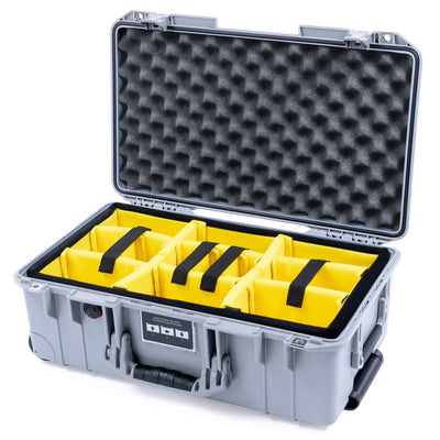 Pelican 1535 Air Case, Silver Yellow Padded Microfiber Dividers with Convoluted Lid Foam ColorCase 015350-0010-180-181