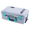 Pelican 1535 Air Case, Silver with Teal Handles & Latches