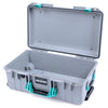 Pelican 1535 Air Case, Silver with Teal Handles & Latches