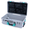 Pelican 1535 Air Case, Silver with Teal Handles & Latches Mesh Lid Organizer Only ColorCase 015350-0100-180-591