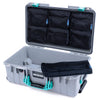 Pelican 1535 Air Case, Silver with Teal Handles & Latches