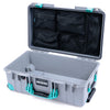 Pelican 1535 Air Case, Silver with Teal Handles, Latches & Trolley