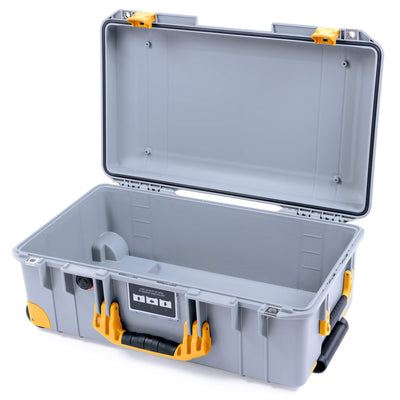 Pelican 1535 Air Case, Silver with Yellow Handles, Latches & Trolley None (Case Only) ColorCase 015350-0000-180-241-240