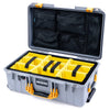 Pelican 1535 Air Case, Silver with Yellow Handles & Latches Yellow Padded Microfiber Dividers with Mesh Lid Organizer ColorCase 015350-0110-180-241