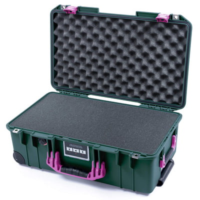 Pelican 1535 Air Case, Trekking Green with Magenta Handles & Latches Pick & Pluck Foam with Convoluted Lid Foam ColorCase 015350-0001-560-401