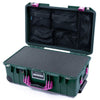 Pelican 1535 Air Case, Trekking Green with Magenta Handles & Latches Pick & Pluck Foam with Mesh Lid Organizer ColorCase 015350-0101-560-401