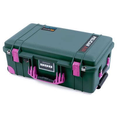 Pelican 1535 Air Case, Trekking Green with Magenta Handles, Latches & Trolley ColorCase