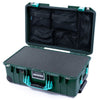 Pelican 1535 Air Case, Trekking Green with Teal Handles & Latches Pick & Pluck Foam with Mesh Lid Organizer ColorCase 015350-0101-550-591