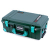 Pelican 1535 Air Case, Trekking Green with Teal Handles, Latches & Trolley ColorCase