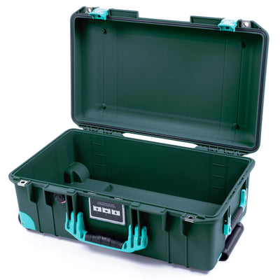 Pelican 1535 Air Case, Trekking Green with Teal Handles, Latches & Trolley