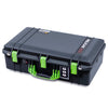 Pelican 1555 Air Case, Black with Lime Green Handle & Latches ColorCase