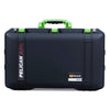 Pelican 1555 Air Case, Black with Lime Green Handle & Latches ColorCase