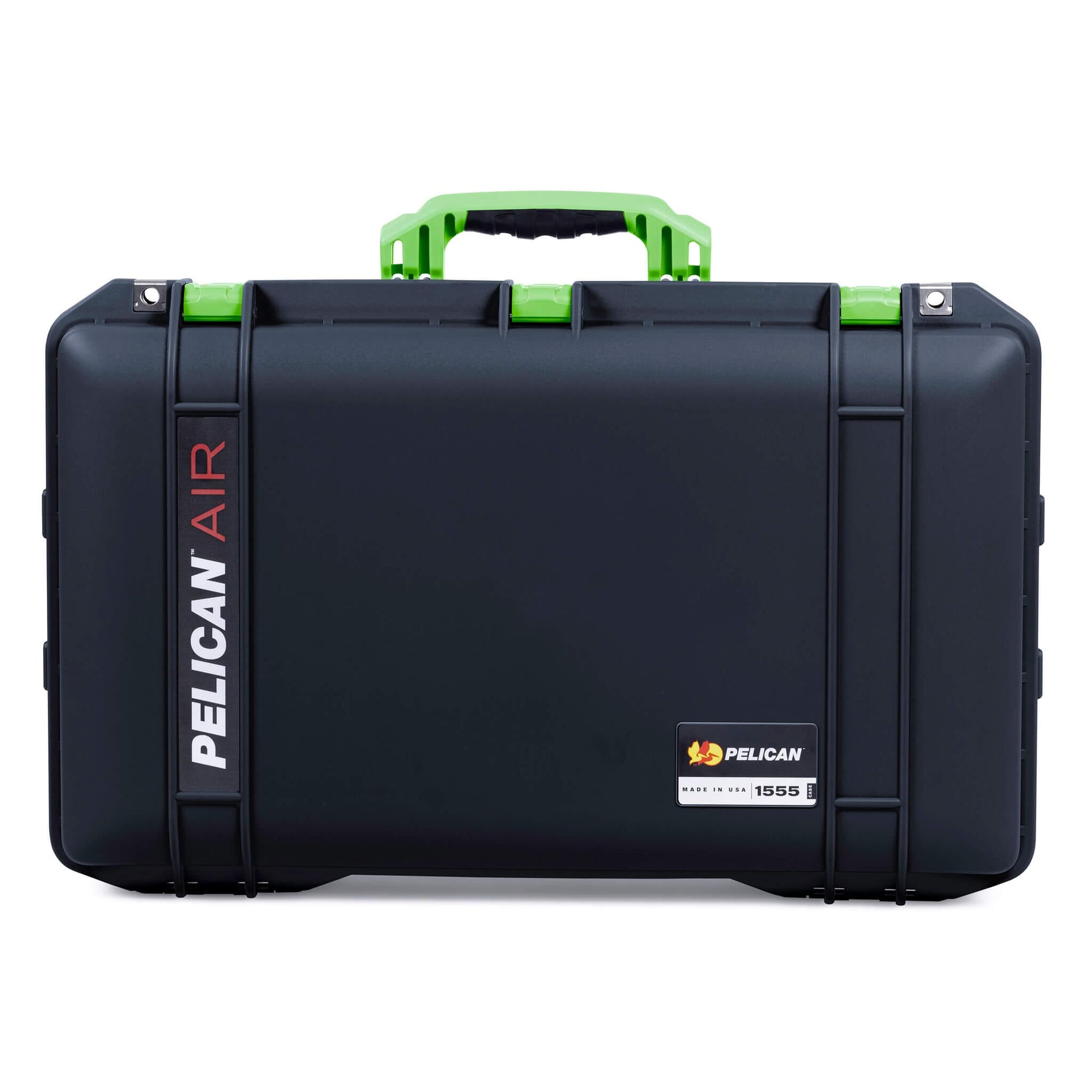 Pelican 1555 Air Case, Black with Lime Green Handle & Latches ColorCase 