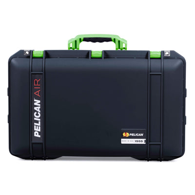 Pelican 1555 Air Case, Black with Lime Green Handle & Latches ColorCase