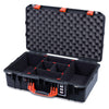 Pelican 1555 Air Case, Black with Orange Handle & Latches TrekPak Divider System with Convolute Lid Foam ColorCase 015550-0020-110-151