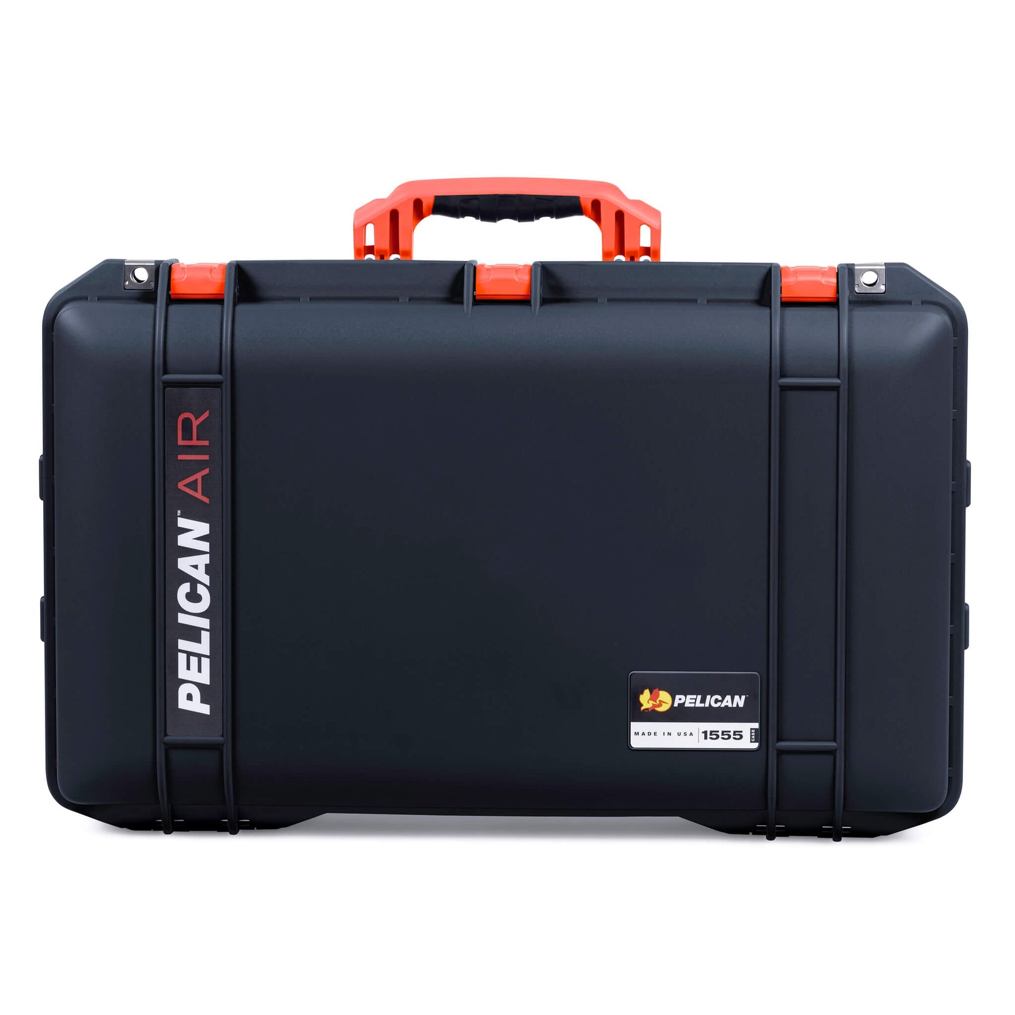 Pelican 1555 Air Case, Black with Orange Handle & Latches ColorCase 