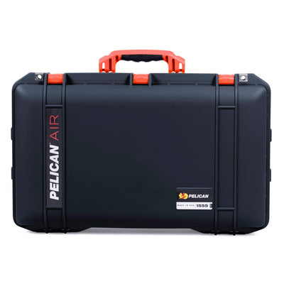 Pelican 1555 Air Case, Black with Orange Handle & Latches ColorCase