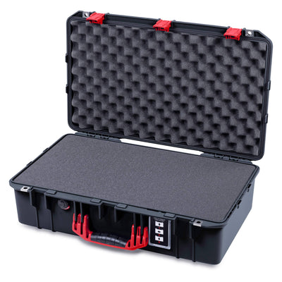 Pelican 1555 Air Case, Black with Red Handle & Latches Pick & Pluck Foam with Convolute Lid Foam ColorCase 015550-0001-110-321