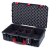 Pelican 1555 Air Case, Black with Red Handle & Latches TrekPak Divider System with Convolute Lid Foam ColorCase 015550-0020-110-321