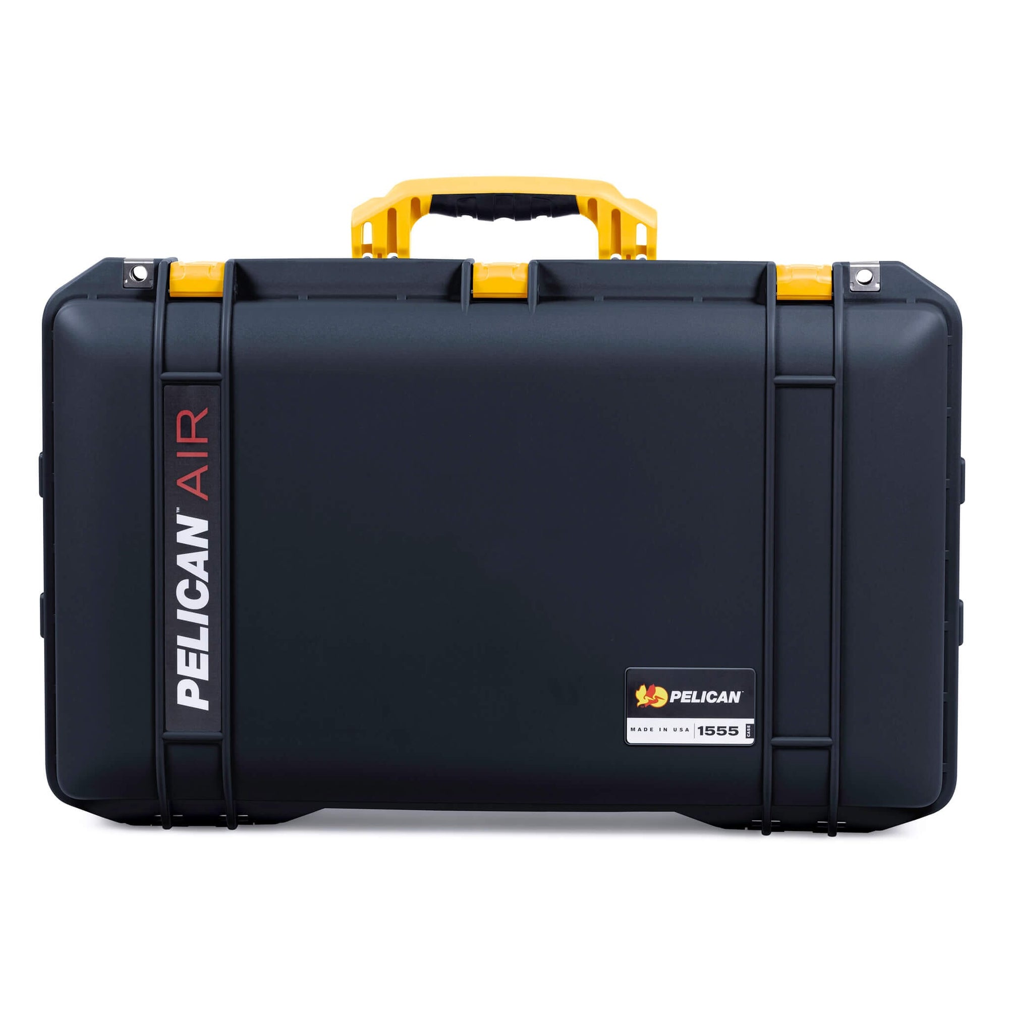 Pelican 1555 Air Case, Black with Yellow Handle & Latches ColorCase 