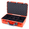 Pelican 1555 Air Case, Orange with Silver Handle & Latches TrekPak Divider System with Convolute Lid Foam ColorCase 015550-0020-150-181