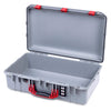 Pelican 1555 Air Case, Silver with Red Handle & Latches None (Case Only) ColorCase 015550-0000-180-321