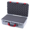 Pelican 1555 Air Case, Silver with Red Handle & Latches Pick & Pluck Foam with Convolute Lid Foam ColorCase 015550-0001-180-321