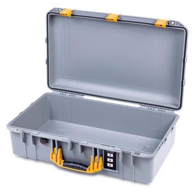 Pelican 1555 Air Case, Silver with Yellow Handle & Latches None (Case Only) ColorCase 015550-0000-180-241