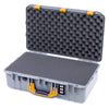 Pelican 1555 Air Case, Silver with Yellow Handle & Latches Pick & Pluck Foam with Convolute Lid Foam ColorCase 015550-0001-180-241